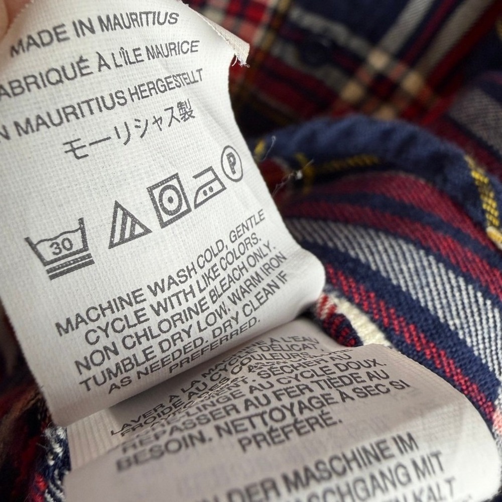 J.Crew‎ Mens Flannel Button Down Shirt L Navy Red White Lumberjack Rugged Preppy - Picture 7 of 7
